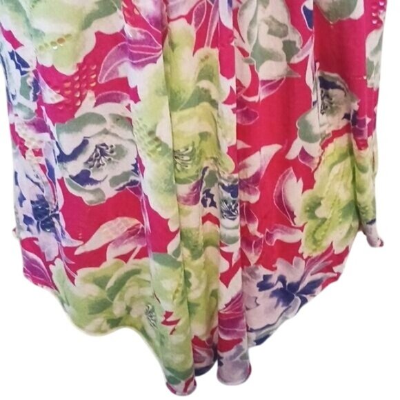 Free People Lighweight Pink Multi Floral Sequin Tank Top Y2K Size‎ S - Picture 4 of 13